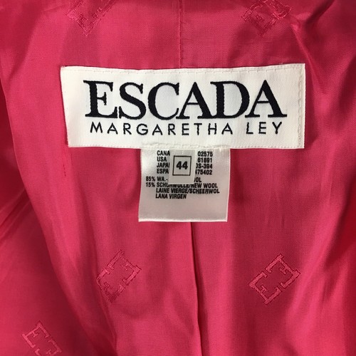 ESCADA Vintage 80s Hot Pink Oversized Jacket Blazer Angora Wool Womens 44 Large - Picture 6 of 12