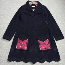 Odd Molly Womens Coat 2 (Fits like 1 - S ) Cashmere Wool Floral Long Jacket 770