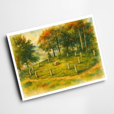 A4 PRINT - The Gorsedd Circle, Mold - Vintage Art Style