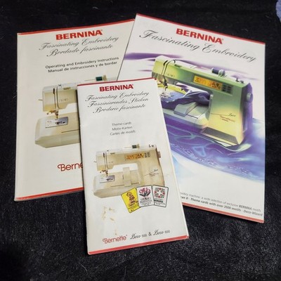 Bernina Bernette Deco 500 600 Embroidery Manuals Set White Vintage I
