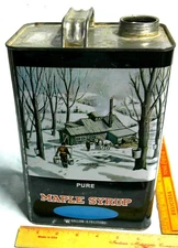 maple syrup can vintage 1 gallon tin kitchen collectible old kitchenware USA