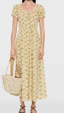 DÔEN Women Yellow Organic Cotton Ashlynn Maxi Dress Size XXL