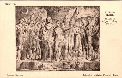 William Blake The Book of Job Plate 21 British Museum Postcard Oxford Press