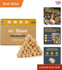 Instant Firelighting with 24 Natural Firelighters - BBQ, Pizza & Camping Bliss 0.87 per lighter