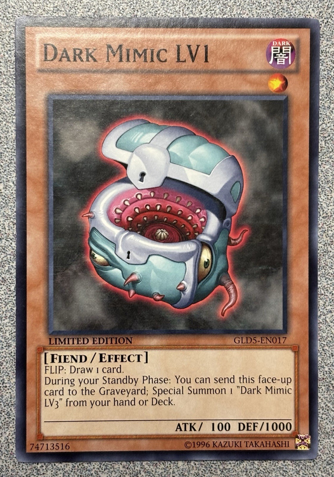 Dark Mimic LV1 GLD5-EN017 YuGiOh Gold Series: Haunted Mine trading card — raw and PSA graded price guide