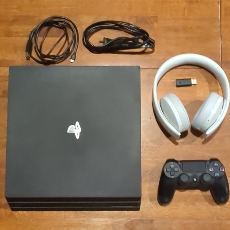 Sony PlayStation 4 Pro 1TB 4K Wi-Fi Console w/ DualShock 4 Controller BT Headset
