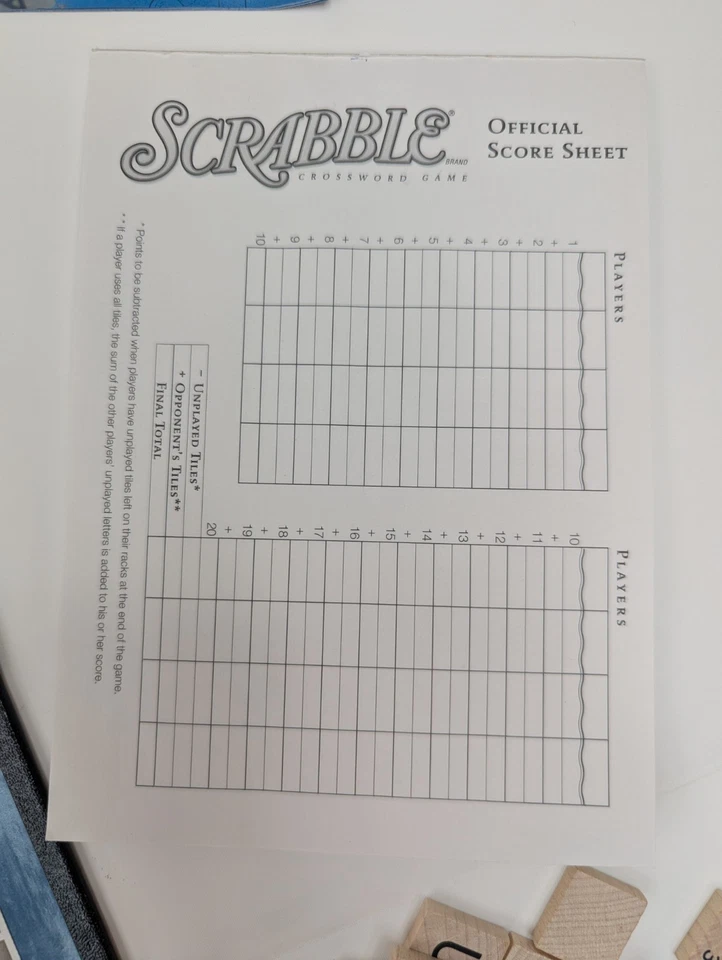 Super Scrabble Board Game Hasbro 200 Wood Letter Tiles, Complete Set - Vtg 2004 - Image 3 of 4