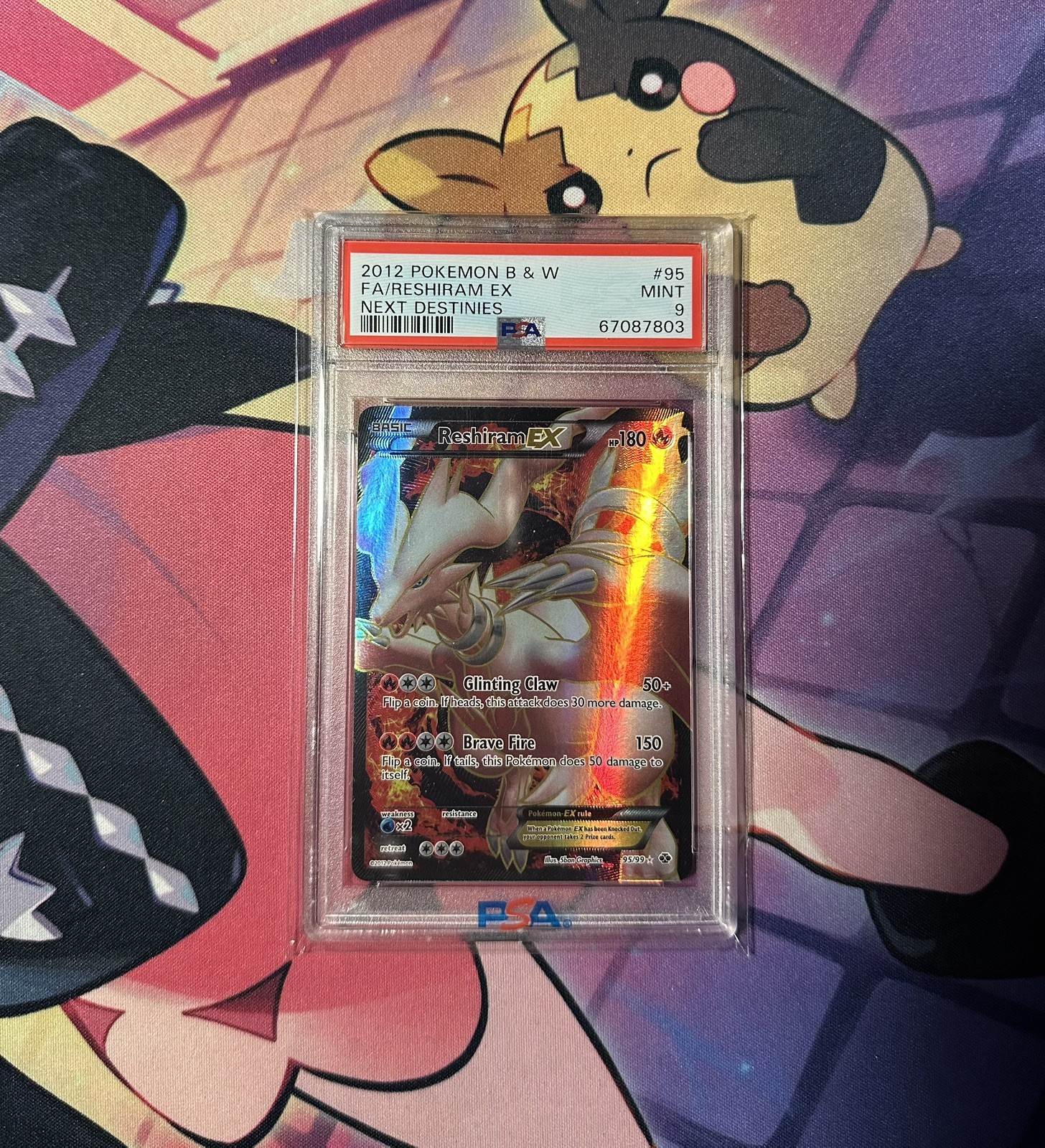 PSA 9 Pokemon Reshiram EX Full Art 95/99 Black & White Next Destinies