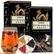 Ginseng Five Treasure Tea, Kidney Teas Formula Ginseng Six Treasure 2 Pack/20 B