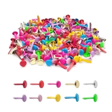 Multicolor Split Pins Round Scrapbooking Brads Paper Fasteners 200 PCS