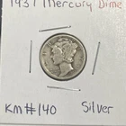1937 Mercury Dime KM#140 Silver Circulated