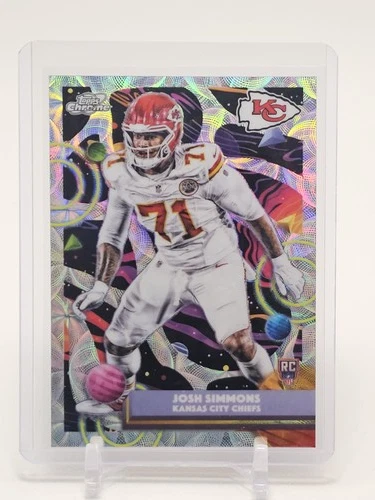 JOSH SIMMONS 2025 TOPPS CHROME COSMIC ROOKIE NUCLEUS REFRACTOR KC CHIEFS Q4856