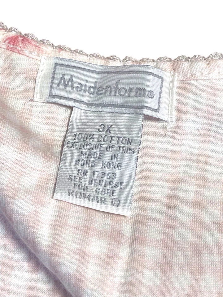 Maidenform Camisón Floral Mujer Sin Mangas 100% Algodón Talla 3X Nuevo Con Etiquetas Foto 4 de 4