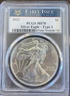 2021 American Silver Eagle 1 ozt $1 PCGS MS70 Type 1 Early Issue