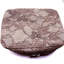 Trish McEvoy Make Up Planner Black Lace/Pink Makeup Bag