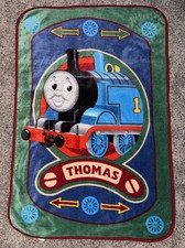 Thomas the Train Baby Blanket Fleece Plush Throw Security Lovey 2007 Y2K Vtg