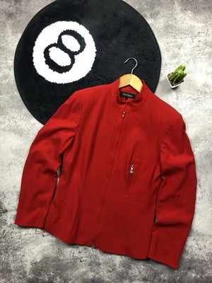 ESCADA Vintage Red Zip Jacket riri Luxury Y2k Streetwear Women's M Size Men's