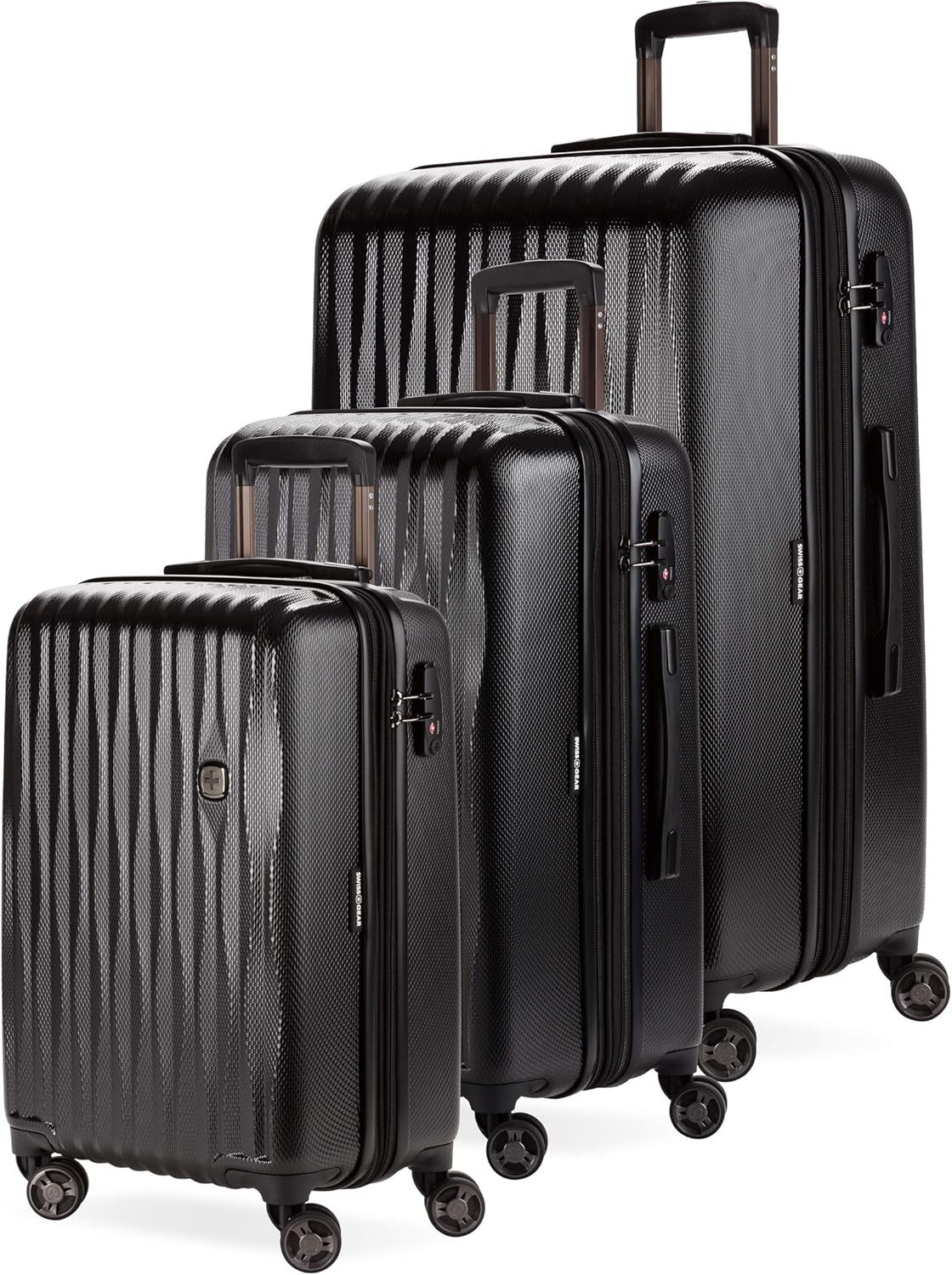 SwissGear 7272 Energie Hardside Expandable 3-Piece Set (19/24/27), Black