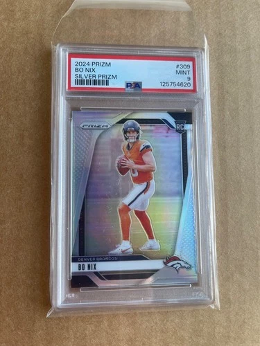 2024 Panini Prizm Silver Prizm Bo Nix 🔥🔥🔥 # 309 Rookie PSA 9
