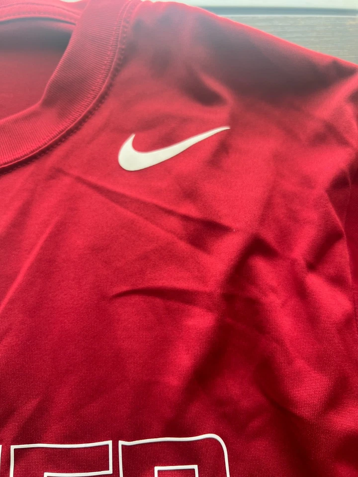 Oklahoma Sooners Football Nike Shirt Mens XL Dri-Fit Long Sleeve Red EUC College - Image 4 of 4