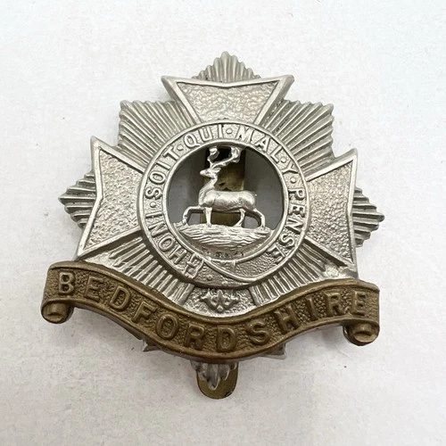 Genuine WW1 Bedfordshire Regiment Cap Badge