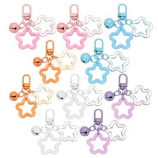 10Pcs Star Keychain, Keychain Charms, Pink/Blue/White/Purple/Orange