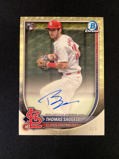 2025 Bowman Chrome Thomas Saggese SuperFractor Auto 1/1 Cardinals RC CPA-TOS