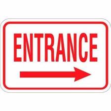 Entrance With Right Arrow , 8" x 12" Aluminum Metal Sign, Outdoor UV