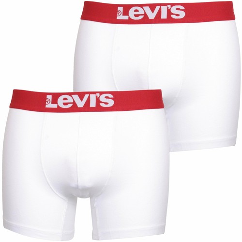 Levi's 2 Pack Solid Basic Boxer Brief - White/White Medium