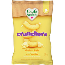4-Pack Baby Gourmet Puffed Grain Snack Crunchers Cheddar Style 8 Months