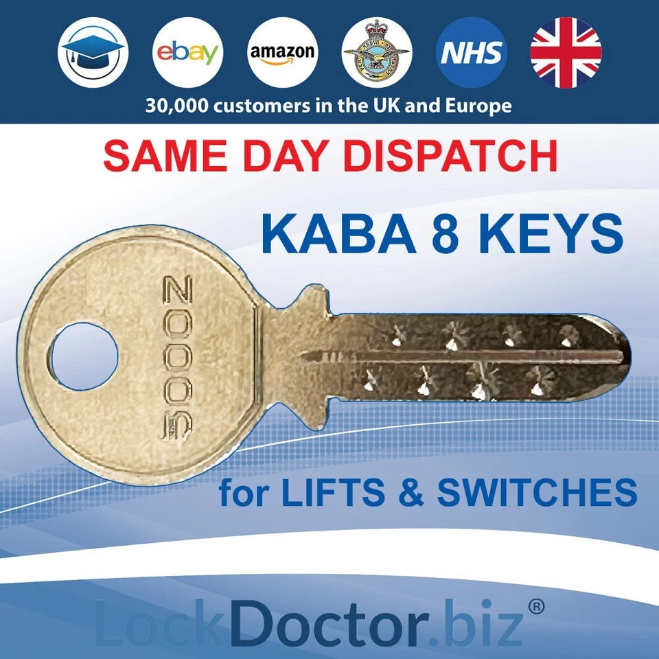 DORMA KABA 8 KA-1 Keys Utility Switches & Schindler Lifts & Escalators FREE POST