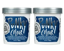 PUNKY COLOUR Semi-Permanent Conditioning Hair Color Midnight Blue 3.5oz 2pc Set