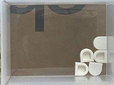 LEGO Parts - White Tile, Round 1 x 1 Half Circle Extended - No 24246 - QTY 5