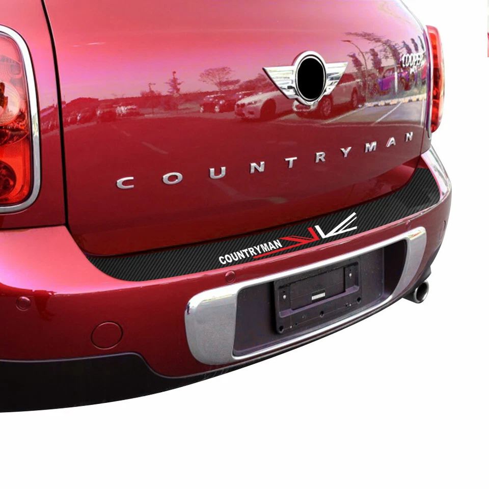 Calcomanías de textura de carbono pegatinas protectoras de parachoques trasero para Mini Cooper Countryman R60 Foto 3 de 4