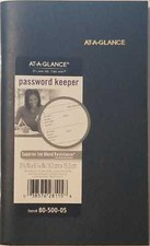 AT-A-GLANCE Undated Website Address Book and Password Keeper, Black 80-500-05 
