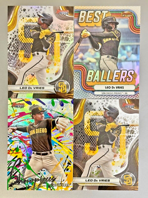 2024 Bowman s Best Leo De Vries Lot X 4 - RC Refractor + Ballers + Showpieces+ 
