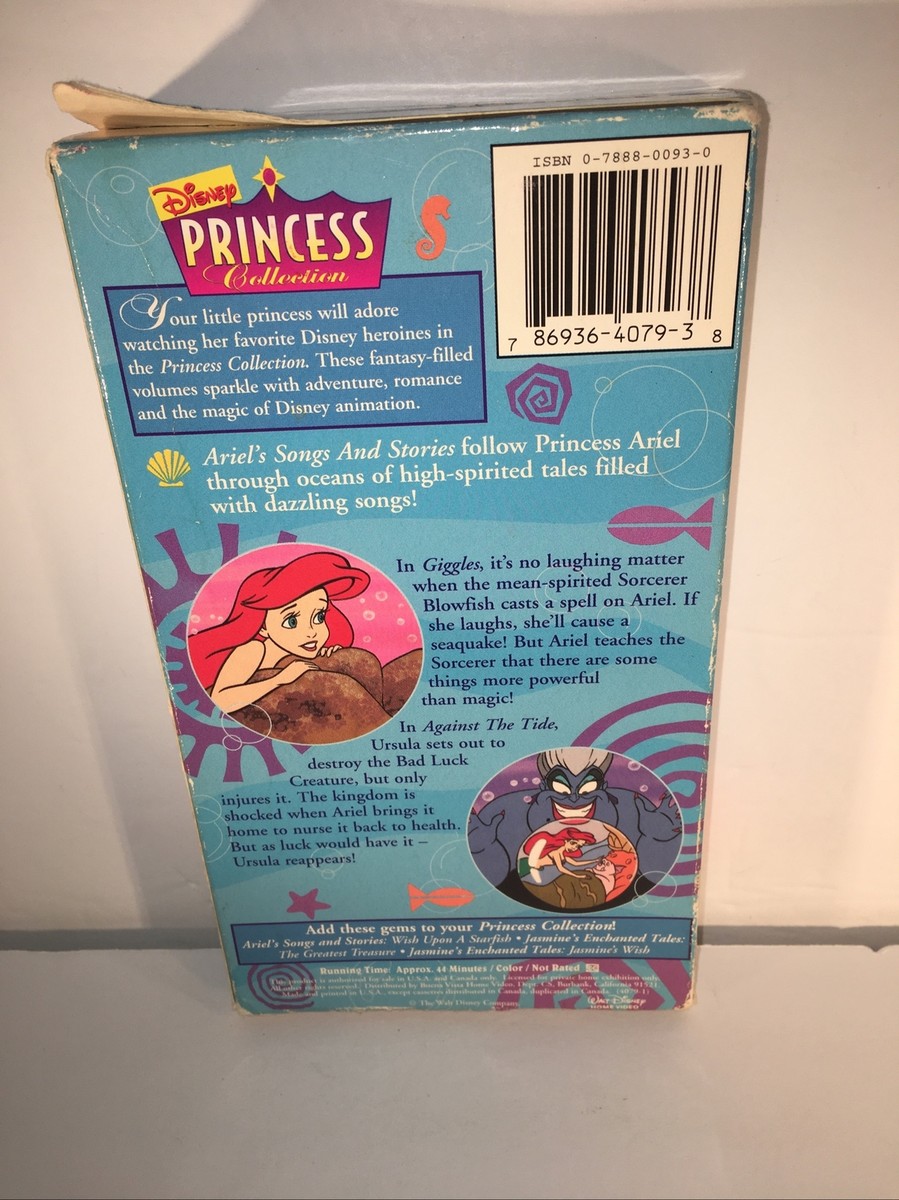 Disney Princess Collection Ariels Songs Stories VHS Giggles Little