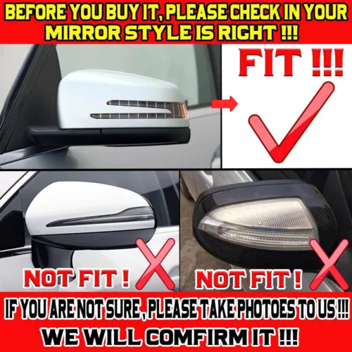 M-Style Gloss Black Side Mirror Cover Replace For Benz W176 W204 X204 W212 X156 - Picture 2 of 16