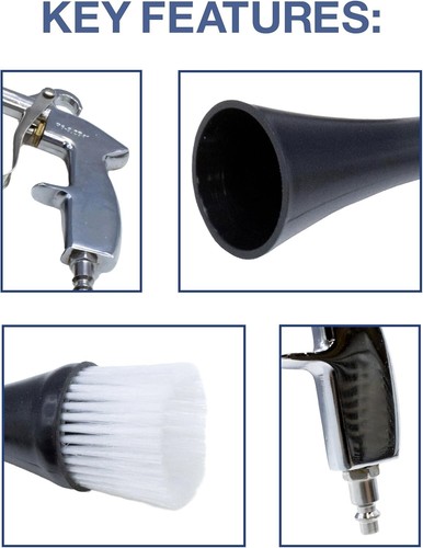 LAUCO Air Blow Gun for Car Detailing, High-Pressure Cleaner with Nozzle & Brush - Picture 4 of 5