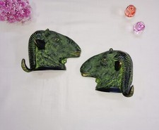 Sheep Head Wall Sculpture Set of 02 Pieces Brass Goat Animal Wall Hanging CA979