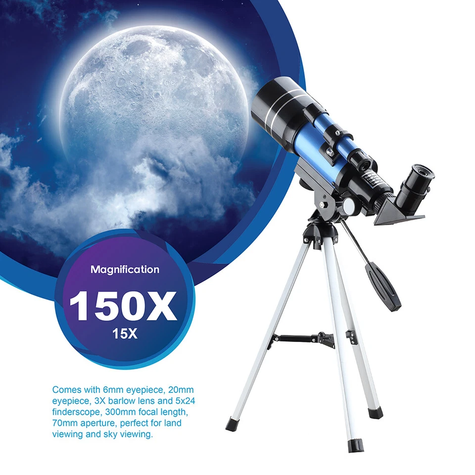 30070 Beginner Telescope Astronomical 15-150X Monocular Mobile Adapter Kids Gift - Image 2 of 4