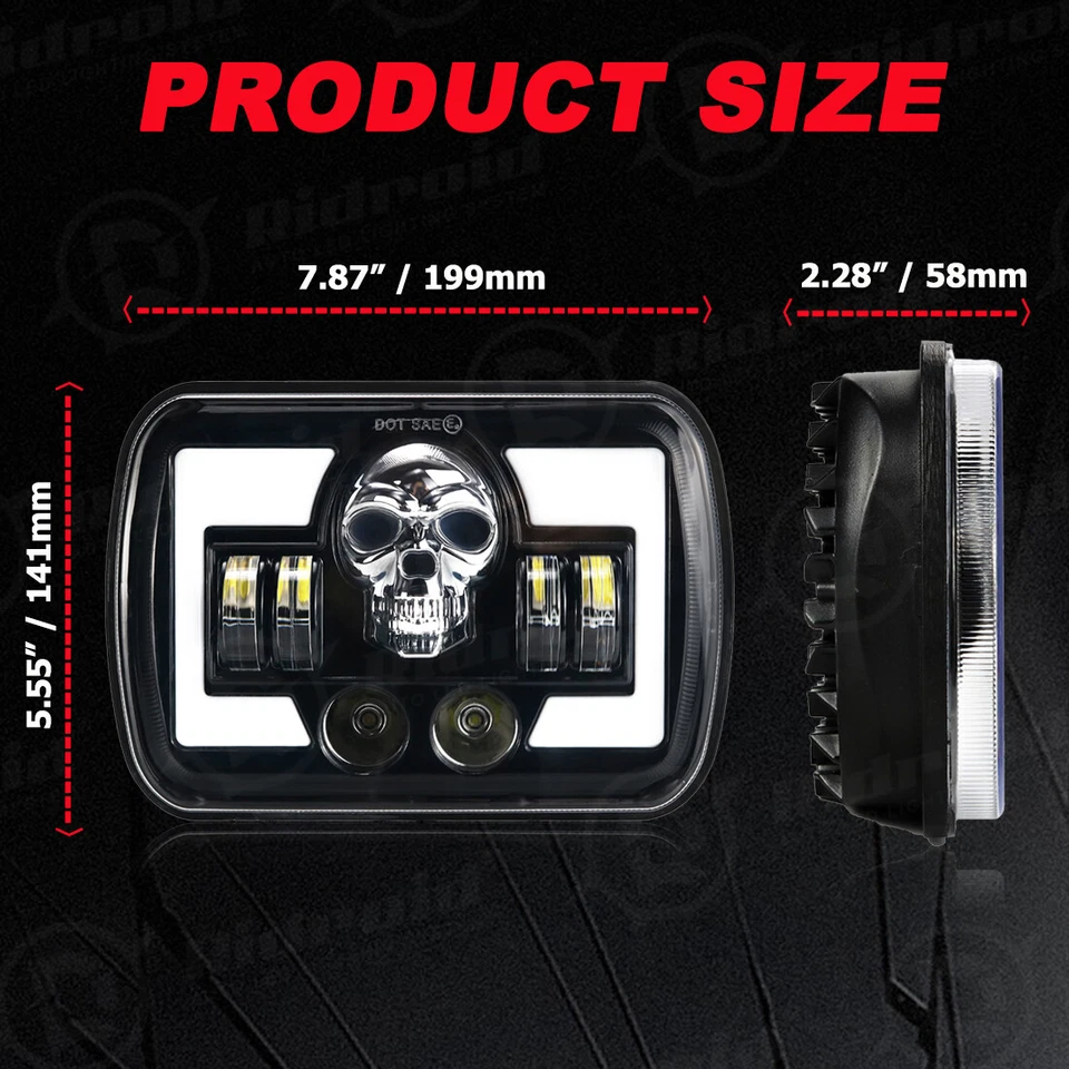 For 1982-1993 Chevrolet S10 Pickup 5x7 7x6" RGB LED Headlight Hi/Lo Beam DRL 1PC - Изображение 2 из 4