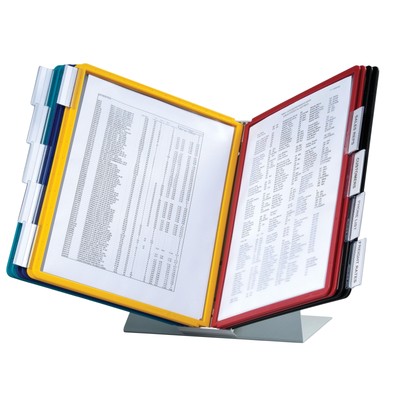 Metal Base; Polypropylene Panel Desktop Reference System, 10 Double-Sided Pan...