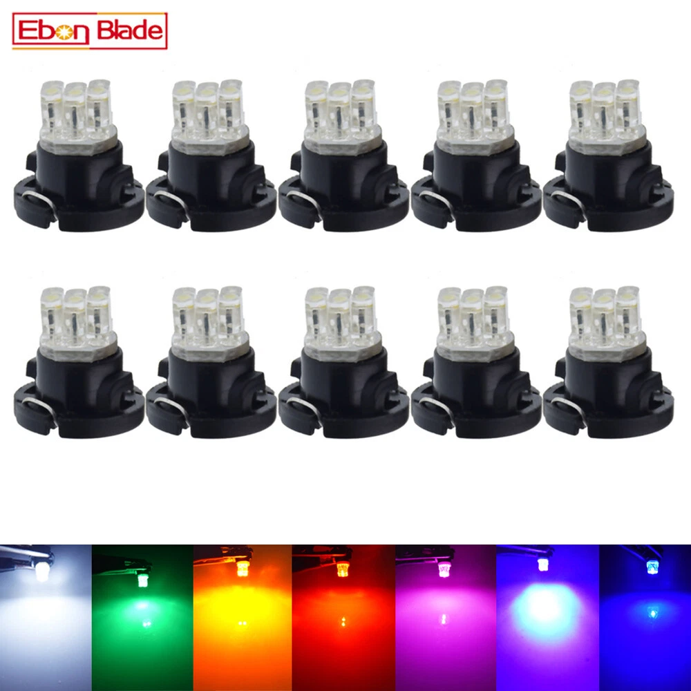 T4.7 Neo Wedge LED Bulb Car Dashboard Gauge Climate Light Instrument 12V 10pcs