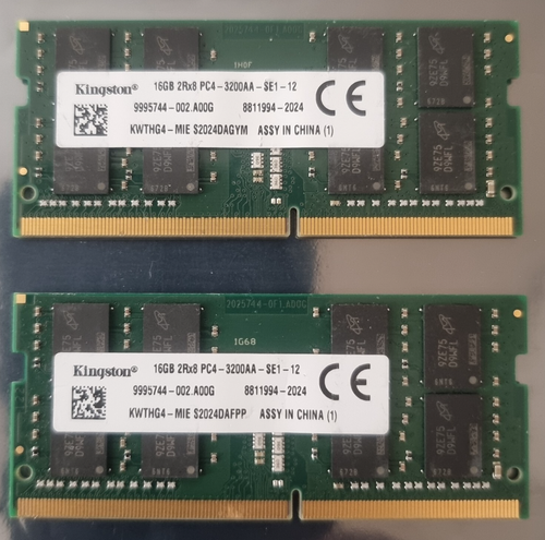 Schneller Kingston PC4-25600 PC4 3200AA 32GB 2x16GB DDR4 2RX8 3200MHz 260pin Arbeitsspeicher