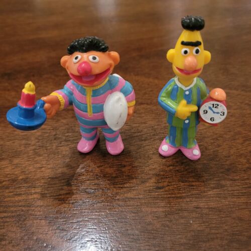 Vintage Bert und Ernie Figuren Sesamstraße Schlafenszeit Applaus - Bild 1 von 7