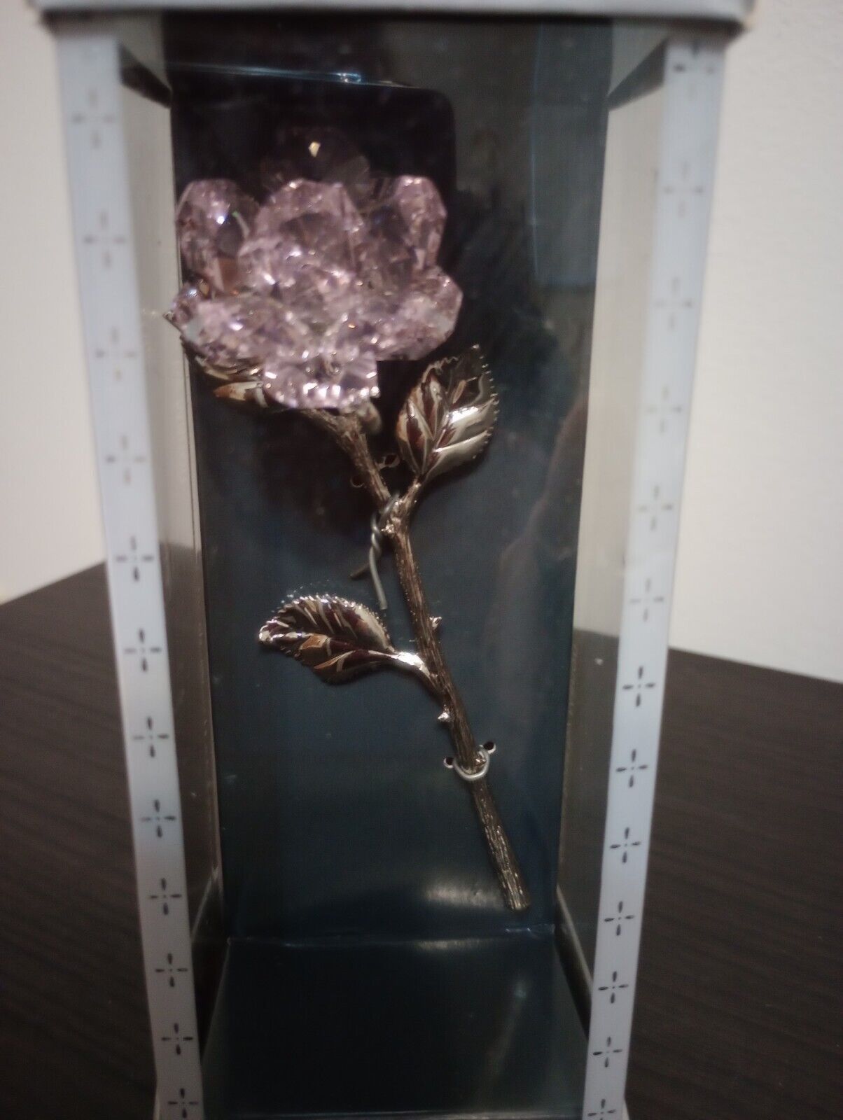 Beautiful Crystal Pink Rose By Manon With Swarovski Components NIB