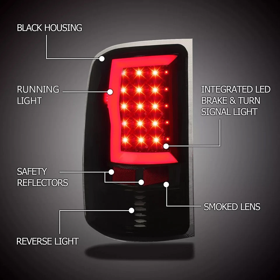 Para GMC Sierra 1500 2500HD 3500HD 07-14 Negro Humo LED DRL Barra Luces Traseras Lámpara Foto 4 de 4