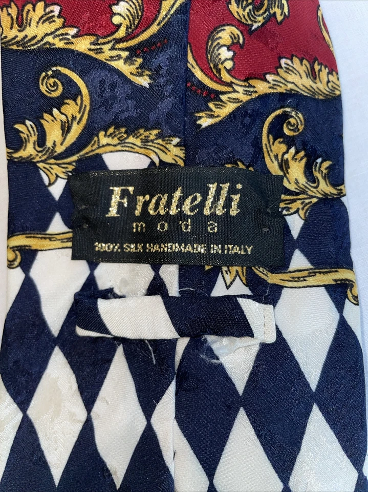 Fratelli Moda 意大利礼服领带男式 58 码多色 Argyle 100% 真丝设计师 — 第 2/4 张图片