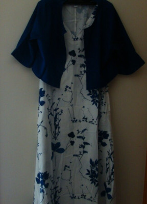 Crigne Dress Womens Bold Floral Dress with 1/2 Jacket Size S NEW